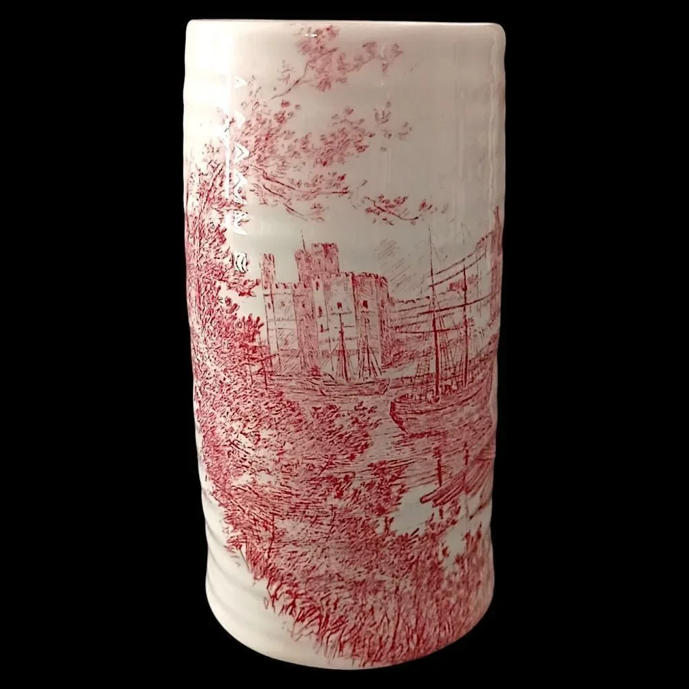 Royal Staffordshire Wilkinson‎ Tankard Stein Mug ANTIQUE Carnarvon Castle Red.